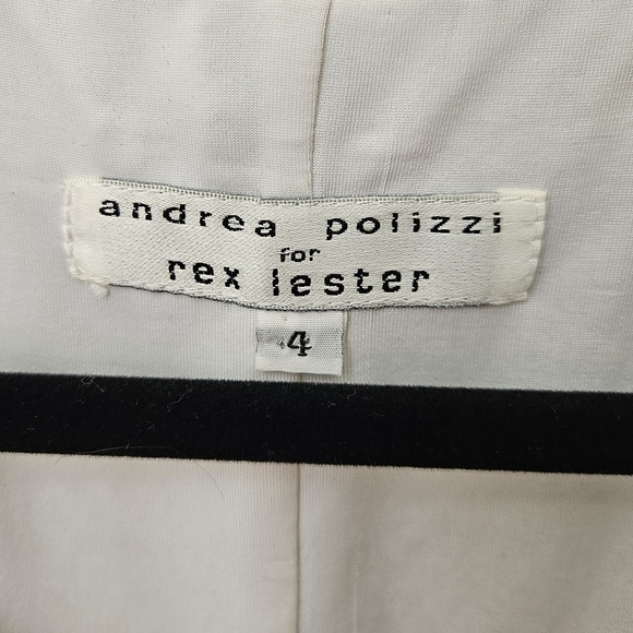 Vintage Y2K Andrea Polizzi for Rex Lester Silver Scalloped Sleeveless Dress sz 4 - Picture 5 of 5